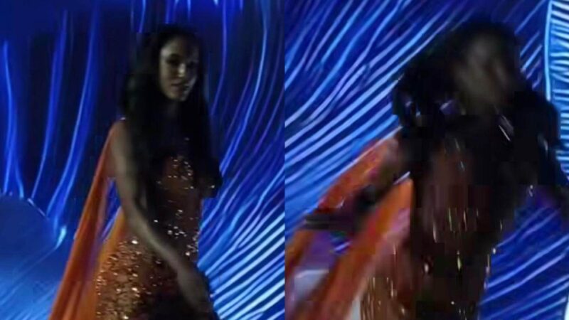 Miss Jamaica se cayó en Miss Universo